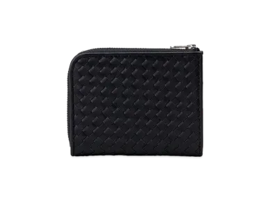NEIGHBORHOOD 24SS Leather Mesh L-Shaped Fastener Wallet "Black"