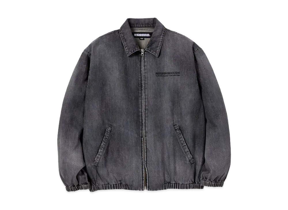 NEIGHBORHOOD Washed Denim Zip Work Jacket "Black"