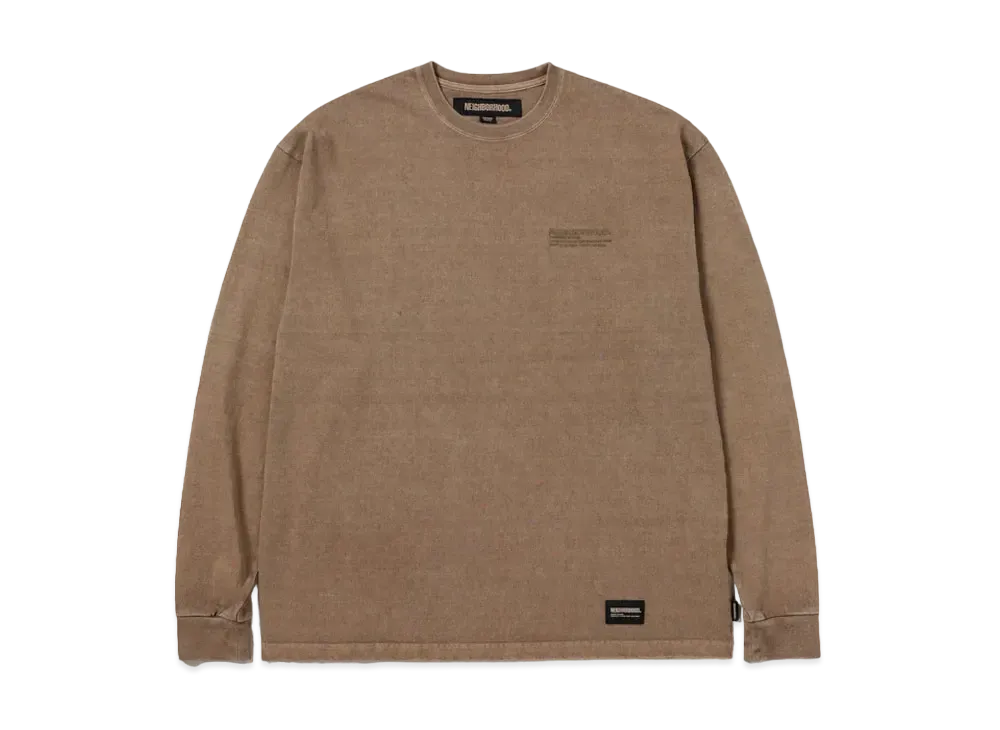 NEIGHBORHOOD Pigment Dyed Crewneck LS "Khaki"