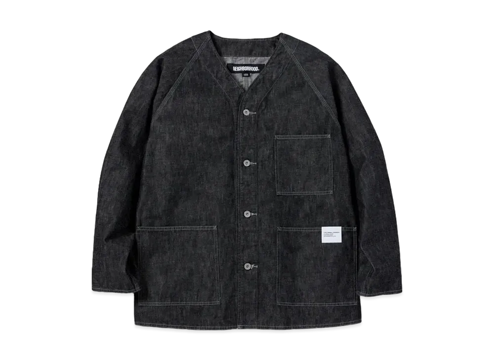 NEIGHBORHOOD Denim No Collar Jacket "Black"