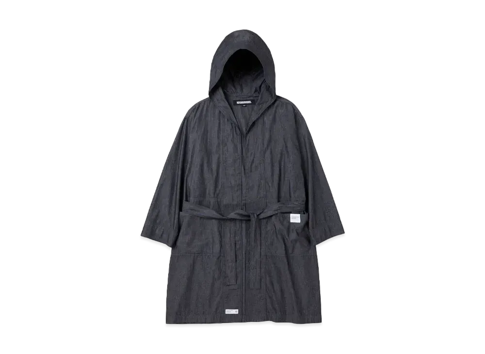 NEIGHBORHOOD Hooded Gown Coat "Black"