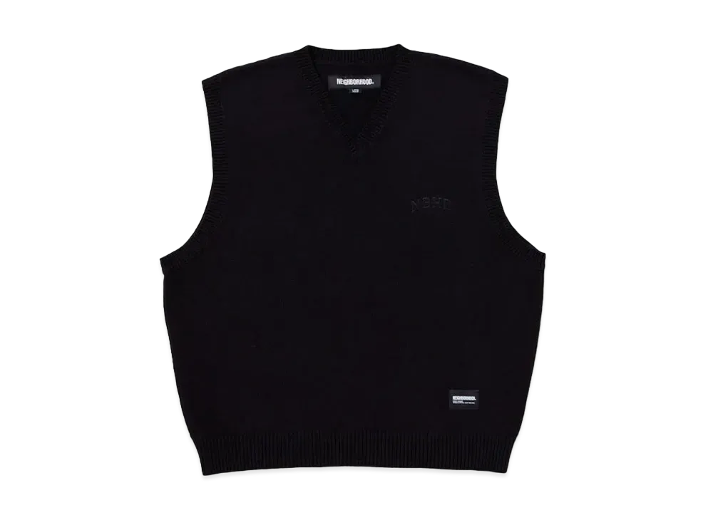 NEIGHBORHOOD Plain V-Neck Vest "Black"