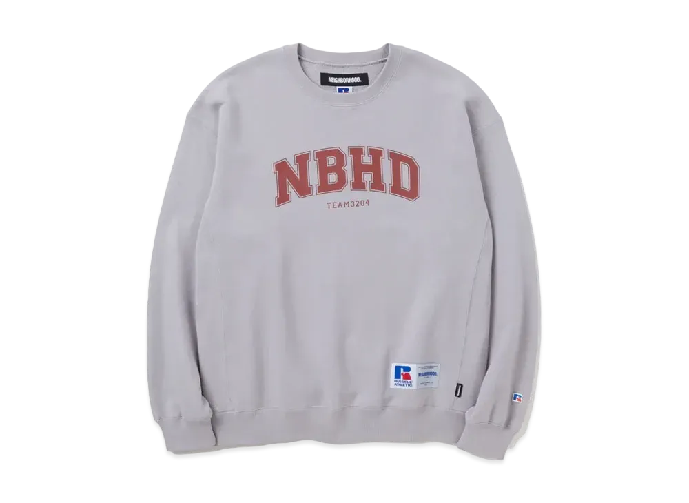 ネイバーフッド NH X ラッセル アスレティック . スウェット LS "グレー"