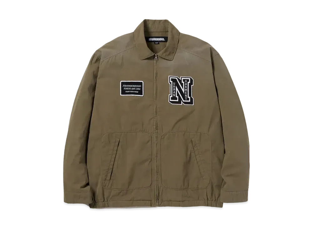 ネイバーフッド ウォッシュド ジップ ワーク ジャケット "オリーブ ドラブ"