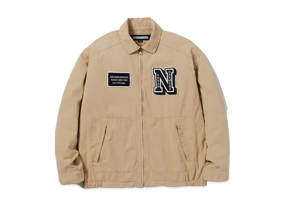 NEIGHBORHOOD Washed Zip Work Jacket "Beige"