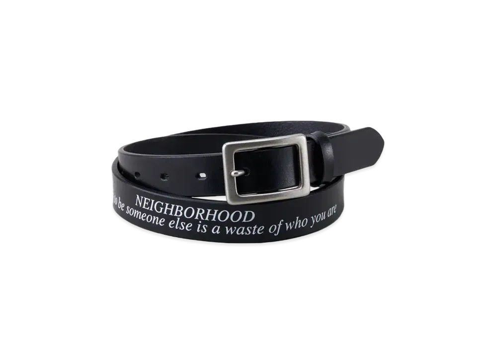 NEIGHBORHOOD Leather Narrow Belt "Black"