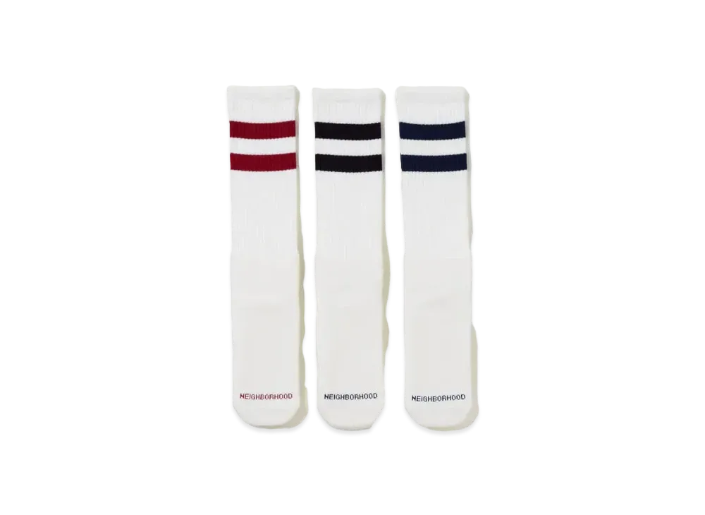 NEIGHBORHOOD Classic 3Pac Socks "White"