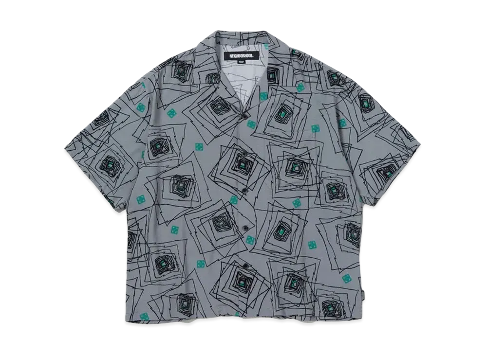 NEIGHBORHOOD Geometric Hawaiian Shirt SS "Gray"