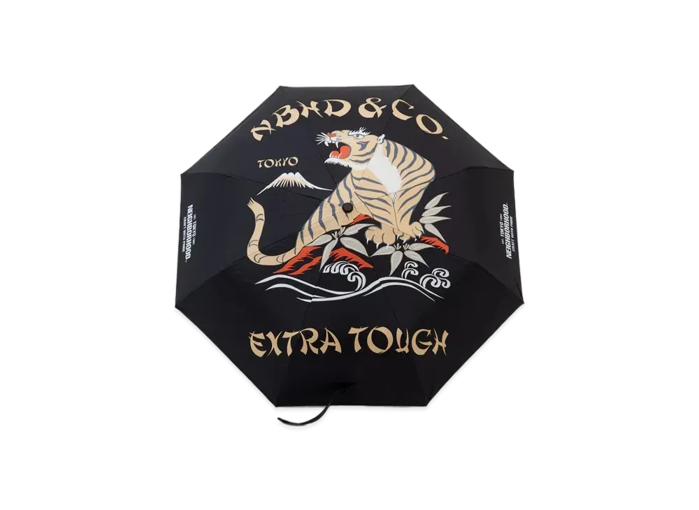 NEIGHBORHOOD Tigerprint Folding Umbrella "Black"