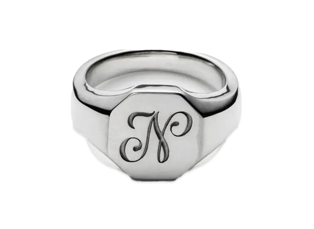 NEIGHBORHOOD Silver Signet Ring "Silver"