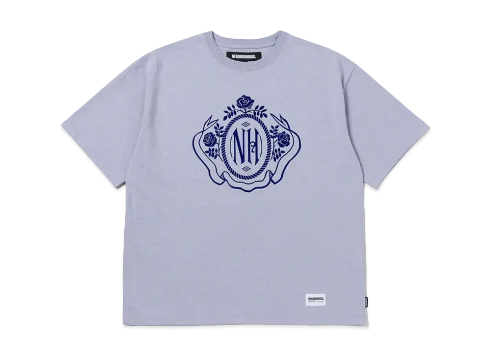NEIGHBORHOOD Heather-Mixed Crewneck SS "Blue"