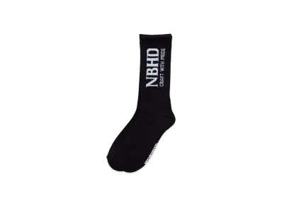 NEIGHBORHOOD NBHD Logo Socks "Black"