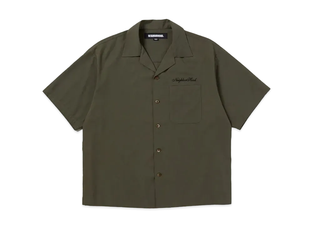 NEIGHBORHOOD Solid-Color Hawaiian Shirt SS "Olive Drab"
