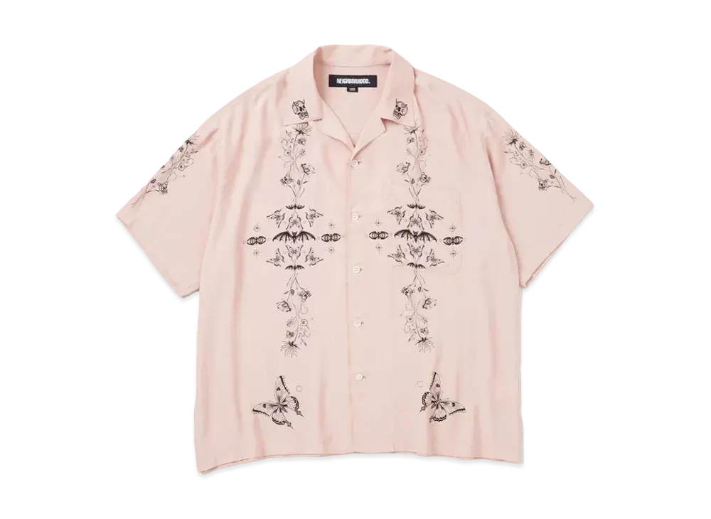 NEIGHBORHOOD x Dr WOO . Hawaiian Shirt SS "Pink"