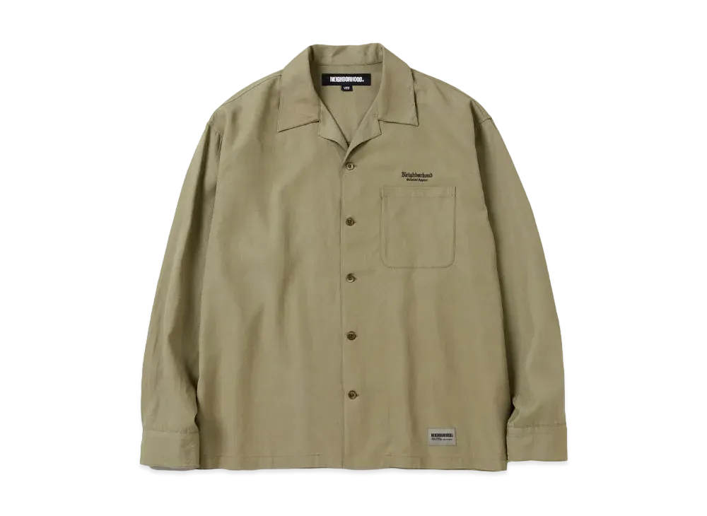 NEIGHBORHOOD Open Collar Shirt LS "Olive Drab"