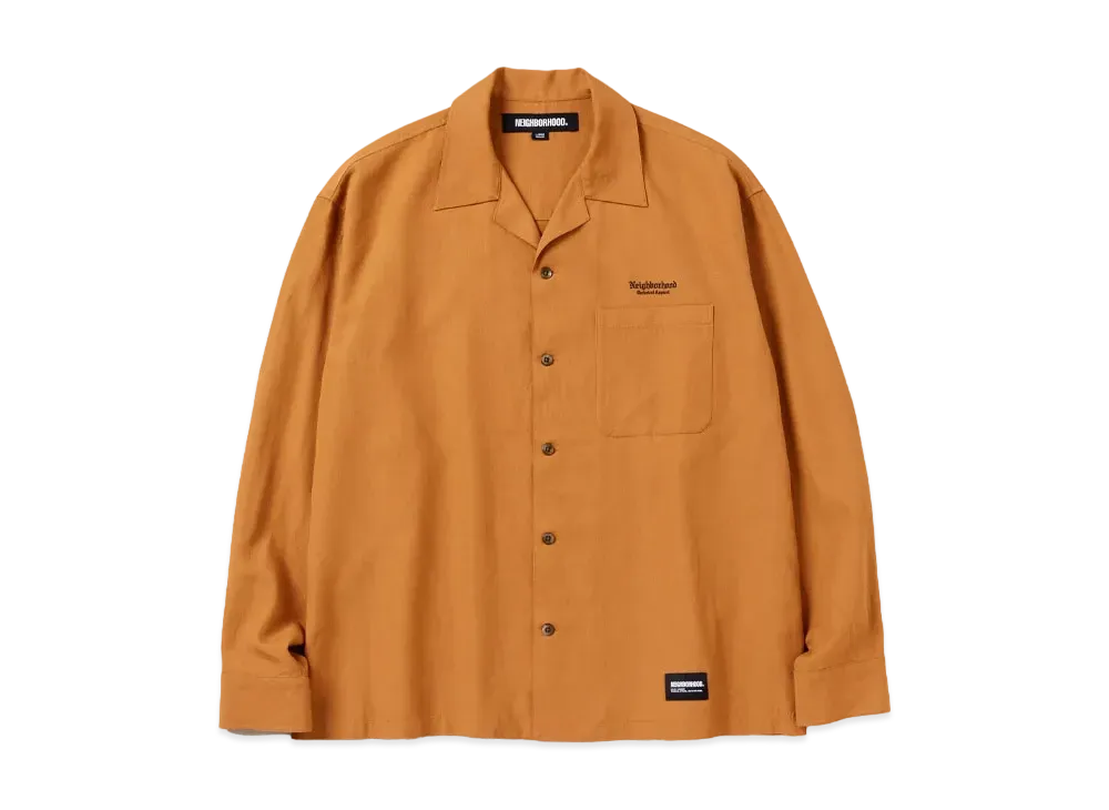 NEIGHBORHOOD Open Collar Shirt LS "Brown"