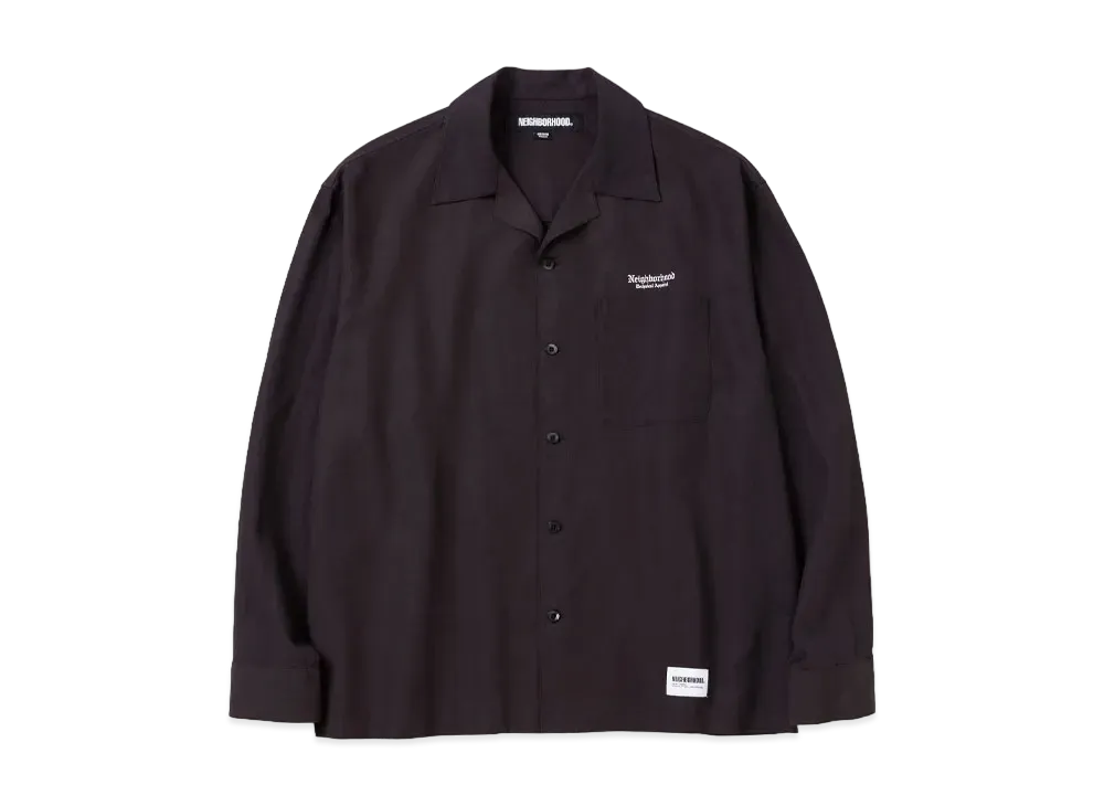 NEIGHBORHOOD Open Collar Shirt LS "Black"