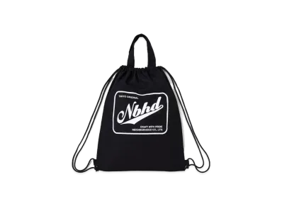 NEIGHBORHOOD Logo Drawstring Tote Bag "Black"