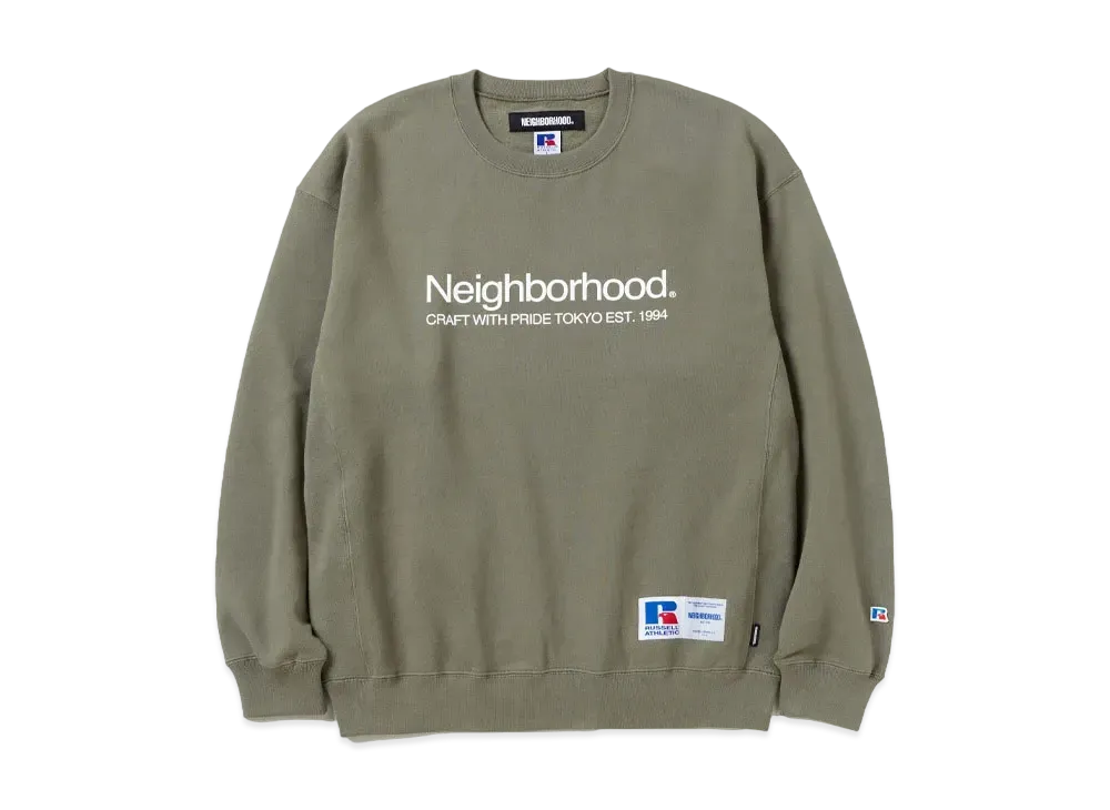NEIGHBORHOOD x Russell Athletic . Sweat Shirt LS "Olive Drab"