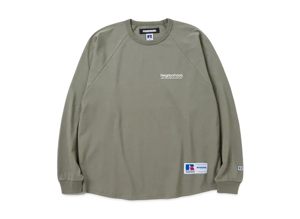 NEIGHBORHOOD x Russell Athletic . Crewneck LS "Olive Drab"