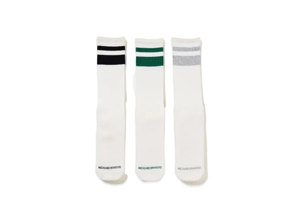NEIGHBORHOOD Classic 3Pac Socks "White"