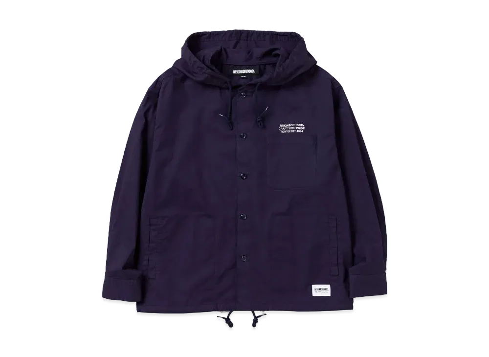 NEIGHBORHOOD Hooded Shirt LS "Navy"