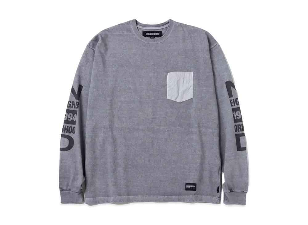 NEIGHBORHOOD Pigment Dyed Crewneck LS "Gray"