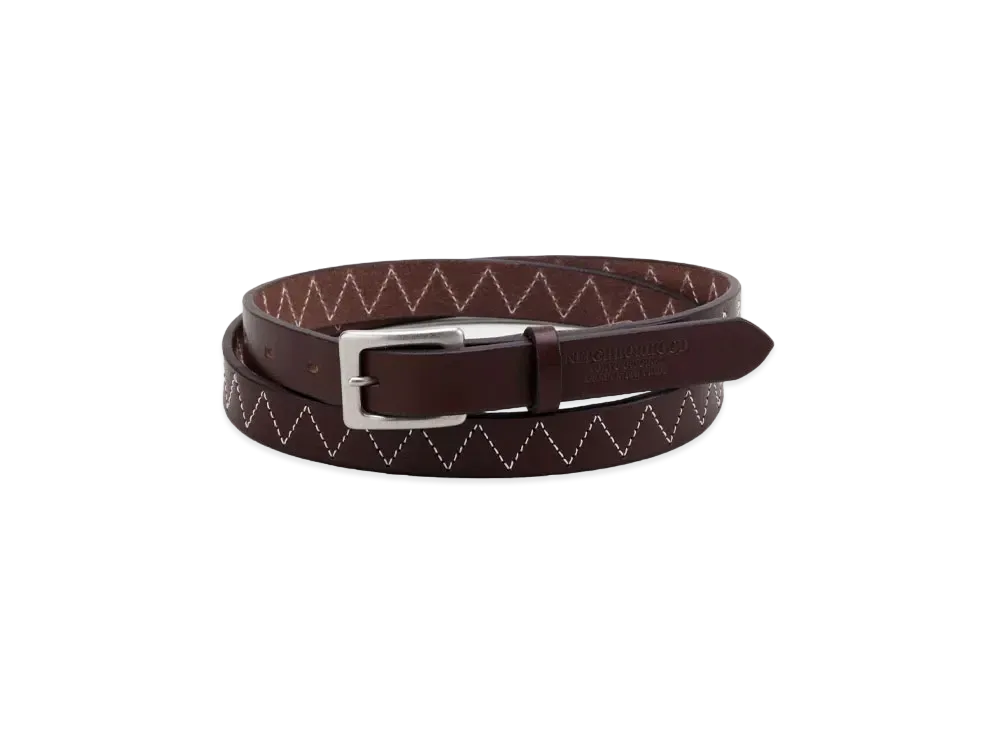 NEIGHBORHOOD Leather Narrow Belt "Brown"
