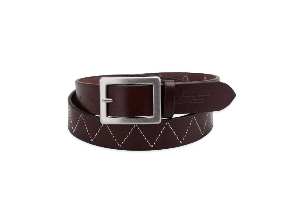 NEIGHBORHOOD Leather Wide Belt "Brown"
