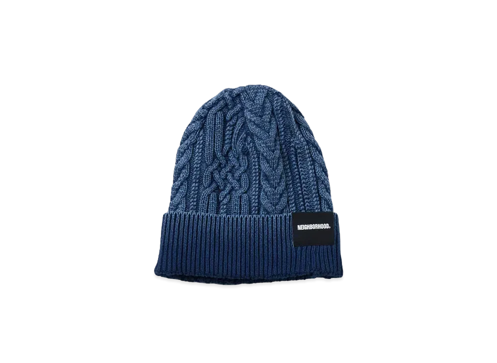 NEIGHBORHOOD Washed Cable Beanie "Navy"