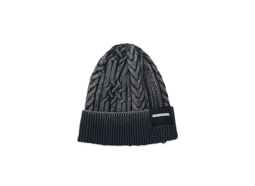 NEIGHBORHOOD Washed Cable Beanie "Black"
