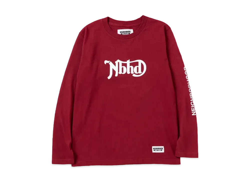 NEIGHBORHOOD OT . Tee LS-4 "Burgundy"