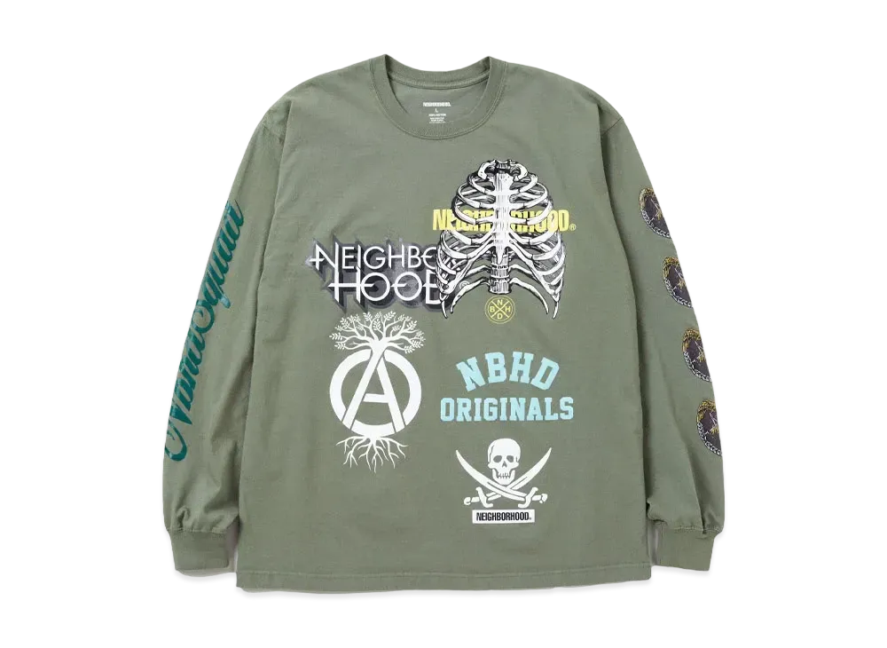 NEIGHBORHOOD NH . Tee LS-17 "Olive Drab"