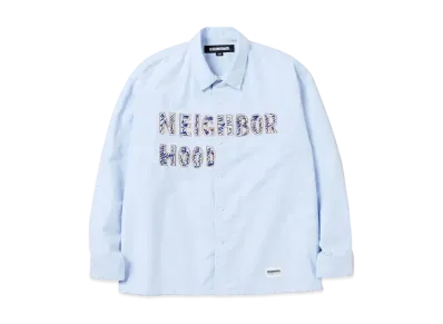 NEIGHBORHOOD Hand Drawing Embroidery Shirt LS "Blue"