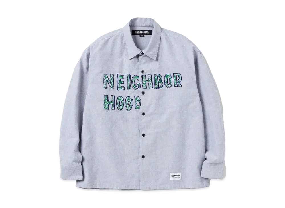 NEIGHBORHOOD Hand Drawing Embroidery Shirt LS "Black"