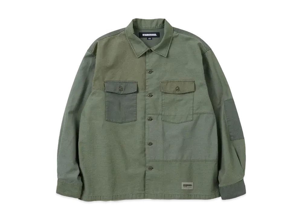 NEIGHBORHOOD RM Utility Shirt LS "Olive Drab"