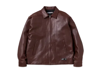 NEIGHBORHOOD Leather Zip Work Jacket "Brown"