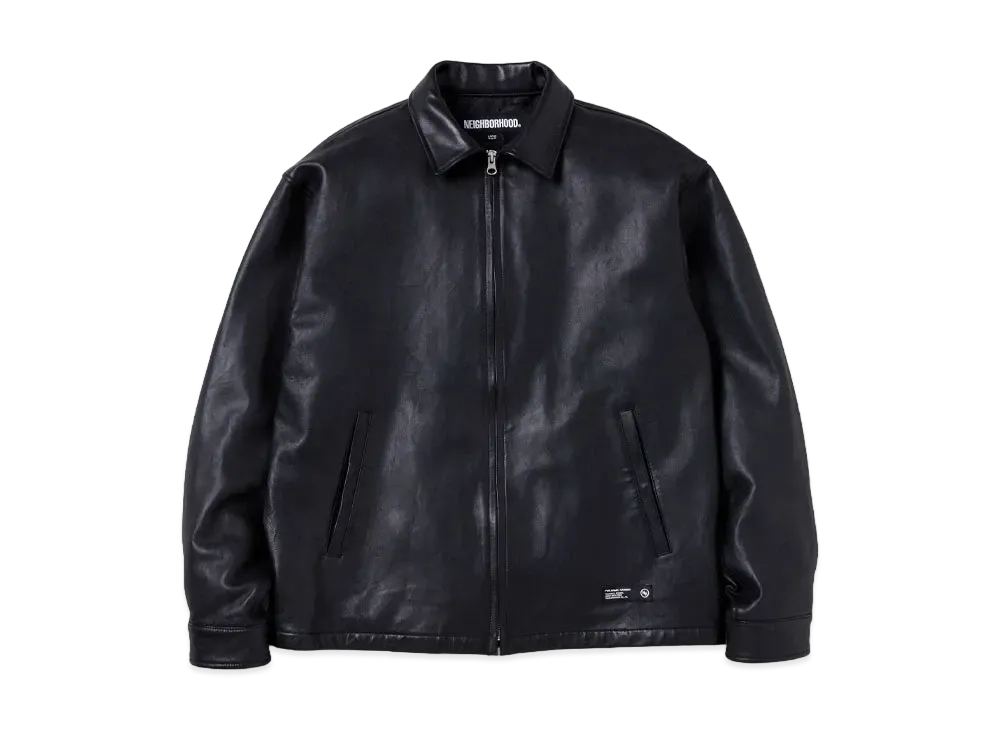 NEIGHBORHOOD Leather Zip Work Jacket "Black"