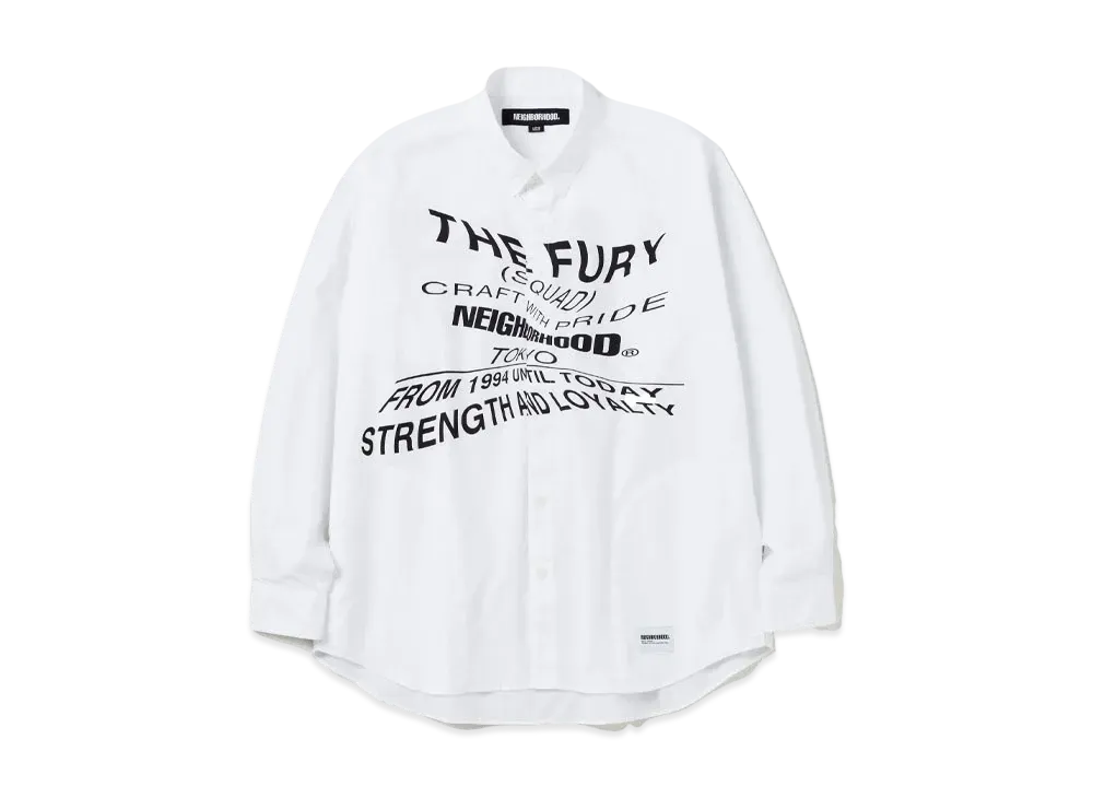 NEIGHBORHOOD Distortion Print Shirt LS "White"