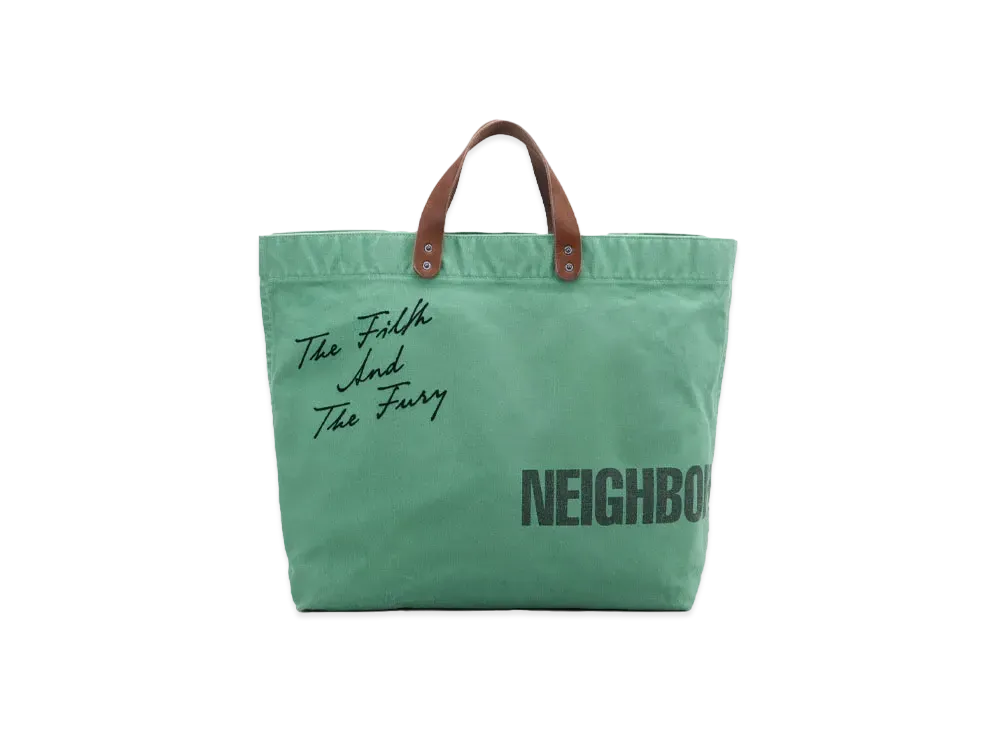 NEIGHBORHOOD Washed Canvas Tote Bag "Green"