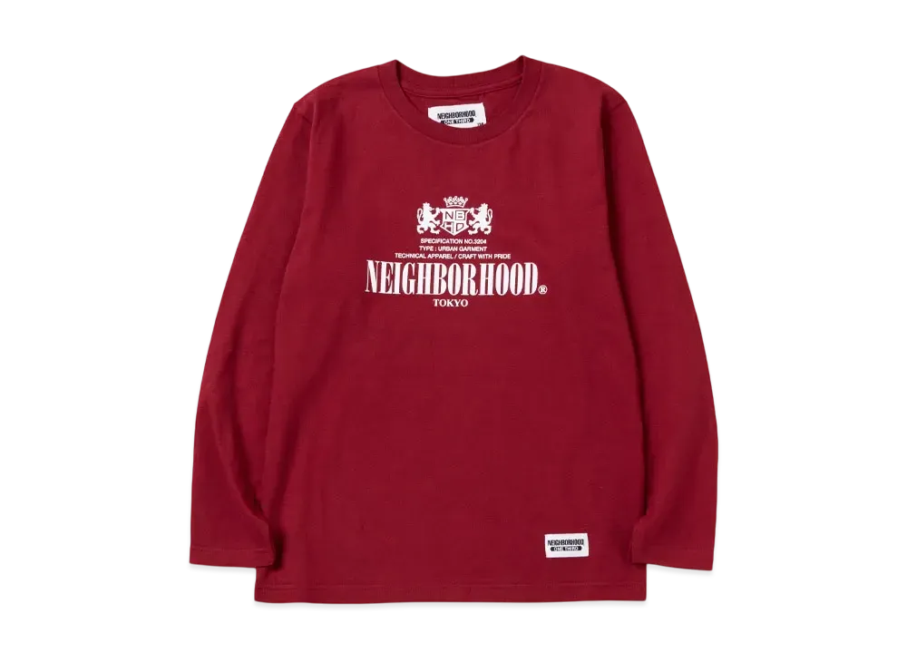NEIGHBORHOOD OT . Tee LS-5 "Burgundy"