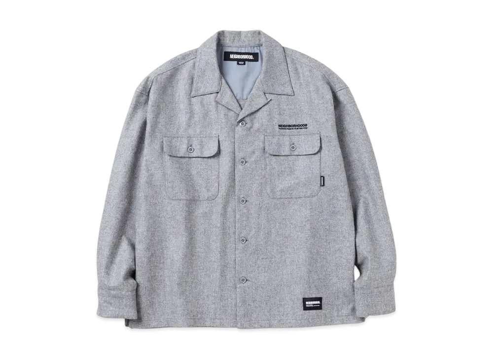 NEIGHBORHOOD Wool Open Collar Shirt LS "Gray"