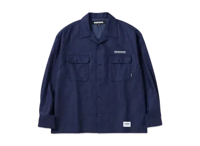 NEIGHBORHOOD Wool Open Collar Shirt LS "Blue"