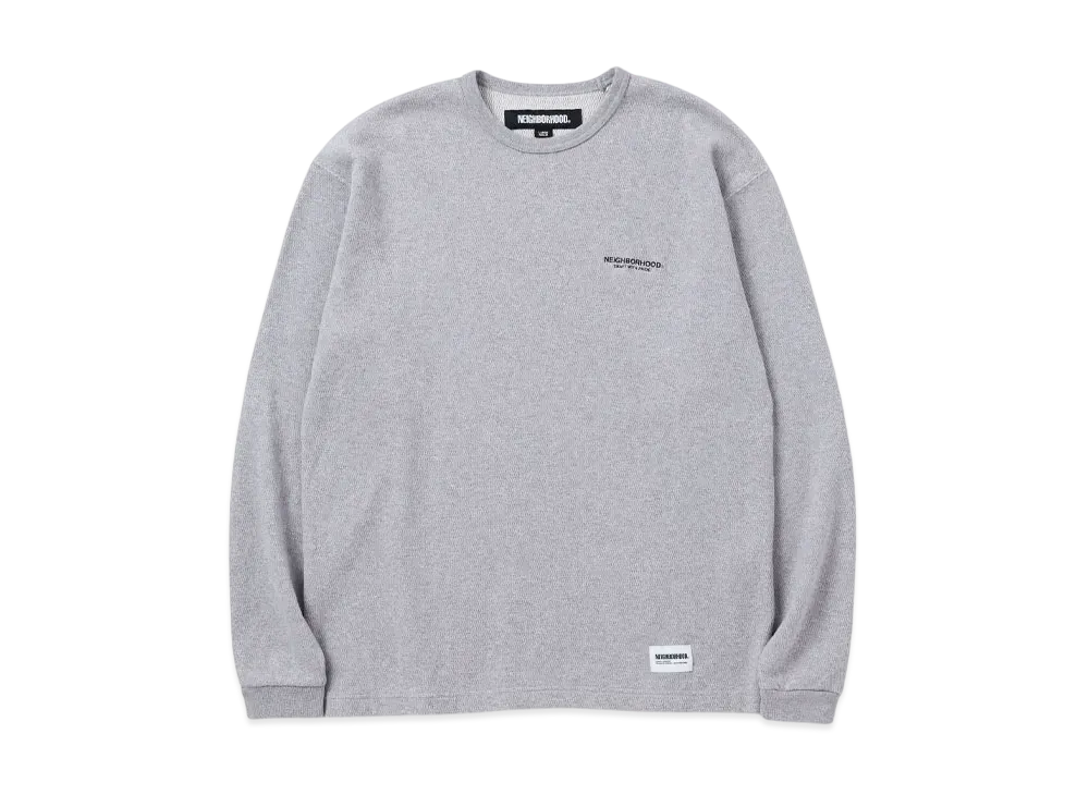 NEIGHBORHOOD Honeycomb Fabric Crewneck LS "Gray"