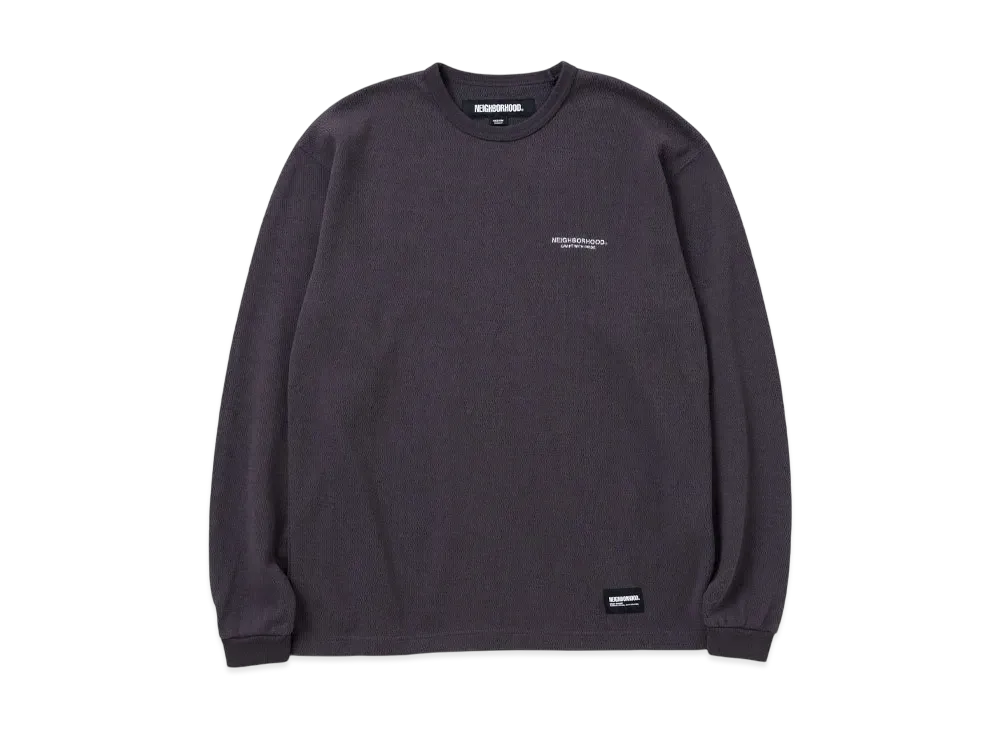 NEIGHBORHOOD Honeycomb Fabric Crewneck LS "Charcoal"