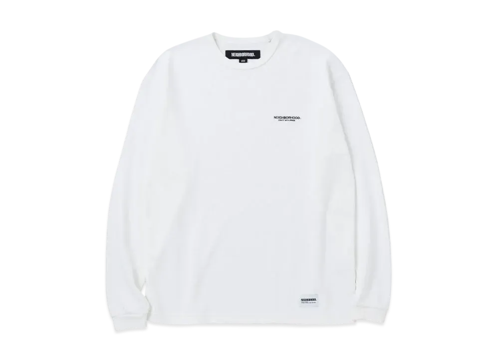NEIGHBORHOOD Honeycomb Fabric Crewneck LS "White"