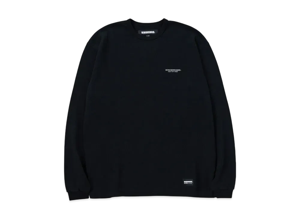 NEIGHBORHOOD Honeycomb Fabric Crewneck LS "Black"