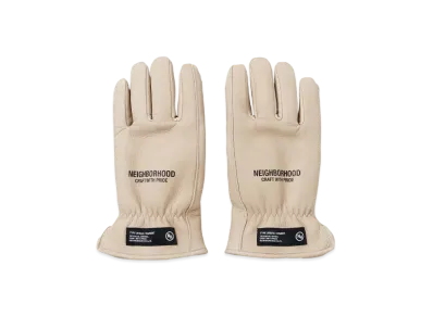 NEIGHBORHOOD Leather Boa Gloves "Beige"