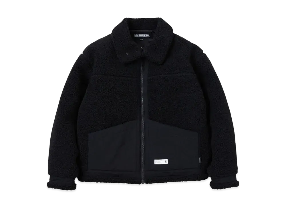 ネイバーフッド ボア フリース B-3 タイプ ジャケット "ブラック"
