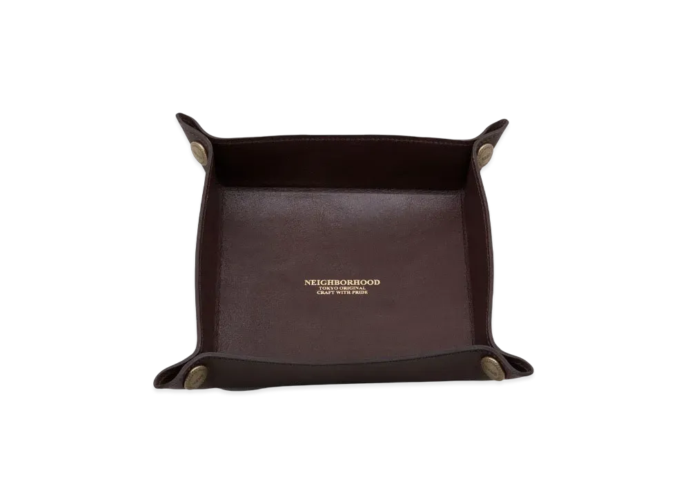 NEIGHBORHOOD Leather Tray "Brown"